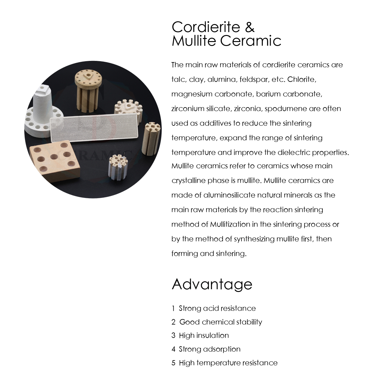 C520 Refractory Cordierite Ceramic Bobbin Heater Element Insulator
