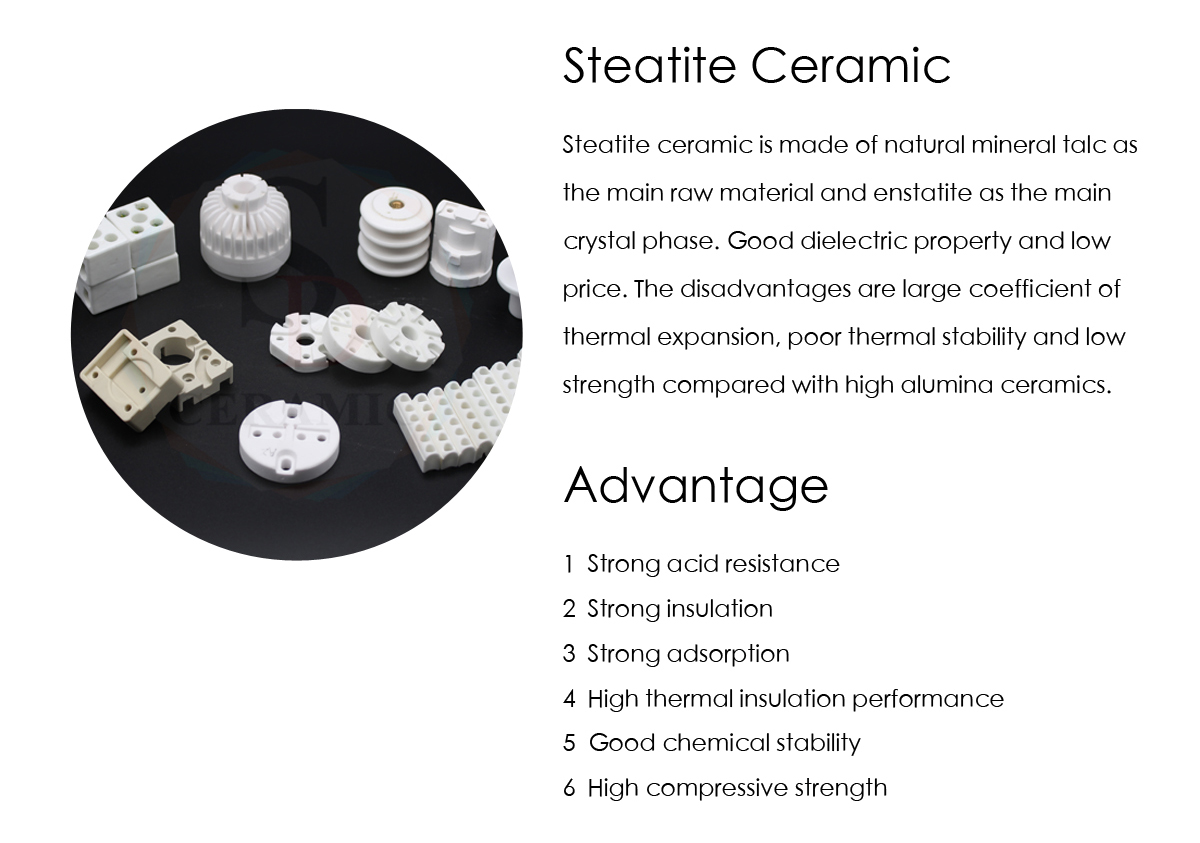 Custom Electric Radiators Precision Steatite Ceramic Insulator