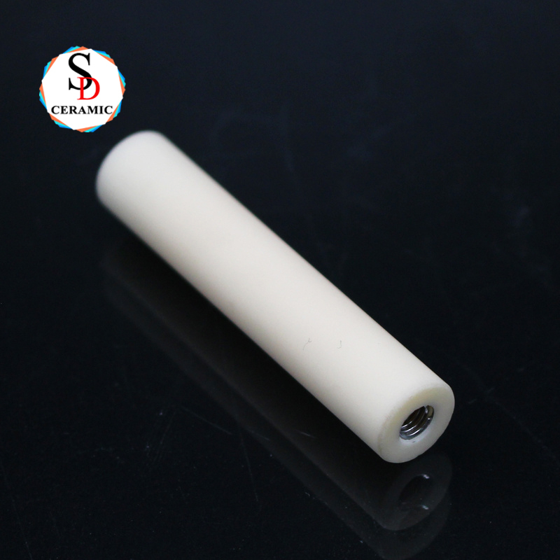 High Precision Customized 95% Alumina Ceramic Tube Rod with Helicoil Insert