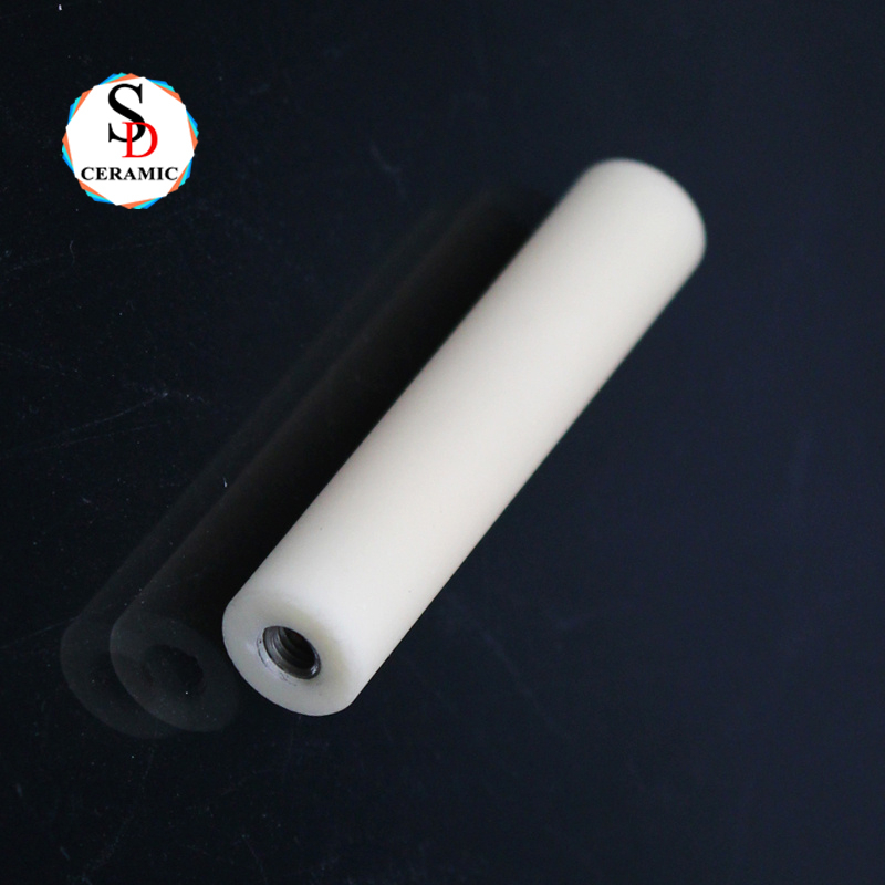 High Precision Customized 95% Alumina Ceramic Tube Rod with Helicoil Insert