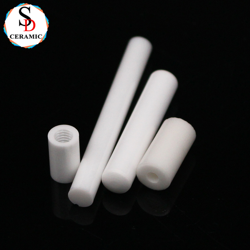 High Precision Customized 95% Alumina Ceramic Tube Rod with Helicoil Insert