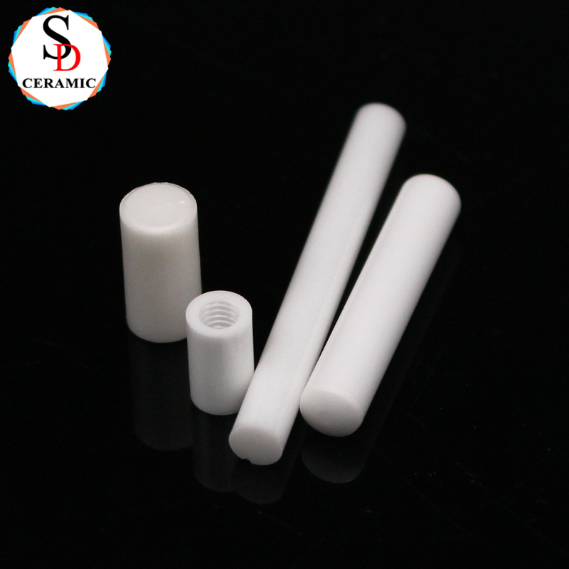 High Precision Customized 95% Alumina Ceramic Tube Rod with Helicoil Insert