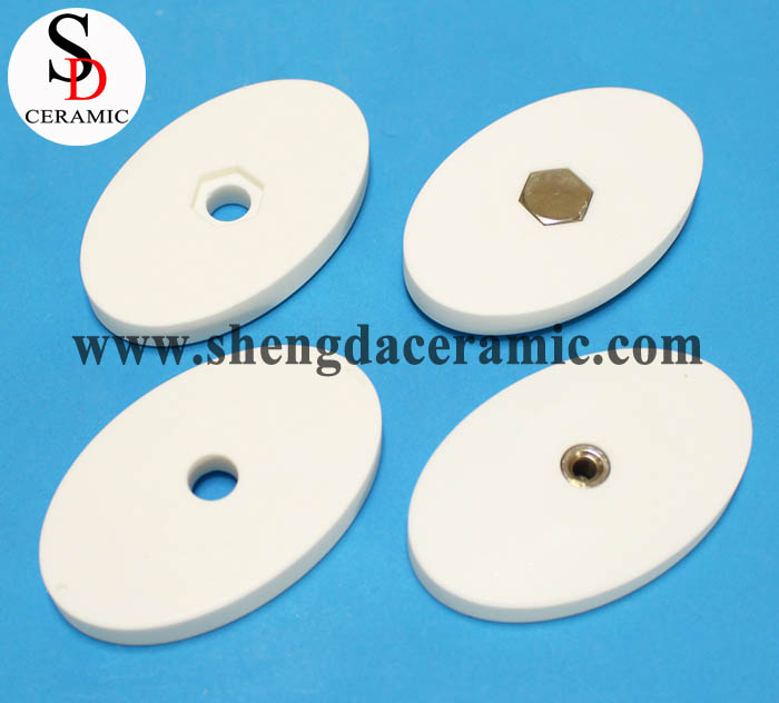 Custom Steatite Ceramic Plate With Metal Bolt