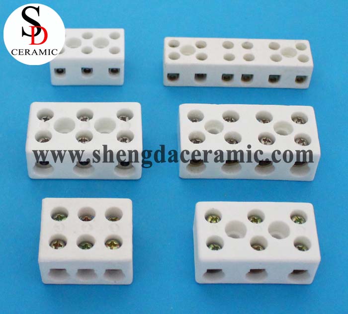 3 Pole electrical Insulated Ceramic Terminal Block/Connector