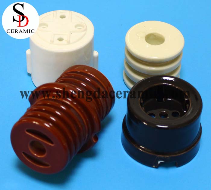 Hot Sale Brown/White Color Electrical Porcelain Insulator